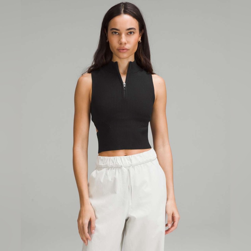 Lululemon Open Back Half-Zip Sweater Black